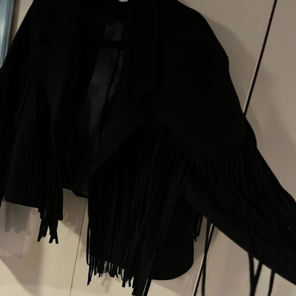 Arula Black Fringe Jacket - Picture 1 of 5